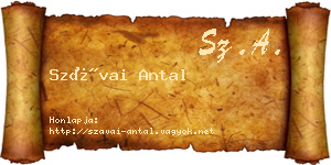 Szávai Antal névjegykártya